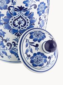Grote vaas met deksel Annabelle van porselein, Porselein, Blauw, wit, Ø 20 cm