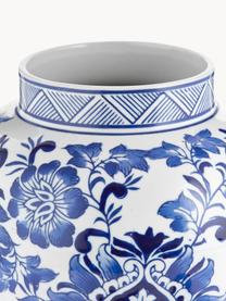 Grote vaas met deksel Annabelle van porselein, Porselein, Blauw, wit, Ø 20 cm
