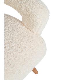 Poltrona in teddy bianco Berna, Rivestimento: 100% poliestere (pellicci, Struttura: legno di pino, compensato, Piedini: legno di albero della gom, Teddy bianco, Larg. 65 x Prof. 79 cm