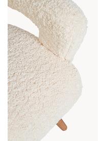Poltrona in teddy bianco Berna, Rivestimento: 100% poliestere (pellicci, Struttura: legno di pino, compensato, Piedini: legno di albero della gom, Teddy bianco, Larg. 65 x Prof. 79 cm