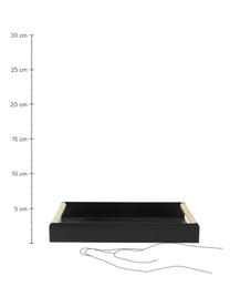 Vassoio con manici in legno di pino Chelsfield, Vassoio: metallo rivestito, Nero, legno di pino, Larg. 28 x Lung. 48 cm
