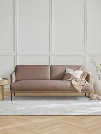 Sofa Fluente (3-osobowa), Tapicerka: 100% poliester Dzięki tka, Stelaż: lite drewno sosnowe, Nogi: metal malowany proszkowo , Taupe tkanina, S 196 x G 85 cm