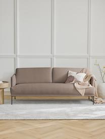 Sofa Fluente (3-Sitzer), Bezug: 100% Polyester 115.000 Sc, Gestell: Massives Kiefernholz, Füße: Metall, pulverbeschichtet, Webstoff Taupe, B 196 x T 85 cm