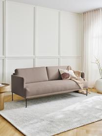 Sofa Fluente (3-Sitzer), Bezug: 100% Polyester 115.000 Sc, Gestell: Massives Kiefernholz, Füße: Metall, pulverbeschichtet, Webstoff Taupe, B 196 x T 85 cm