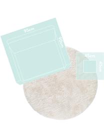 Tapis rond blanc poils longs Lea, Blanc