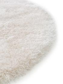 Tapis rond blanc poils longs Lea, Blanc