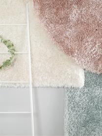 Glänzender Hochflor-Teppich Lea in Weiß, rund, Flor: 50% Polyester, 50% Polypr, Weiß, Ø 200 cm (Größe L)