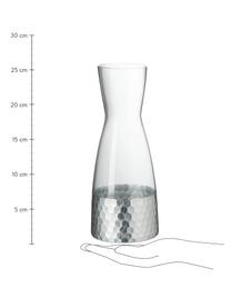 Karaf Wasp met gehamerd edelstaal 1,1 L, Glas, Transparant, zilvergrijskleurig, H 26 cm