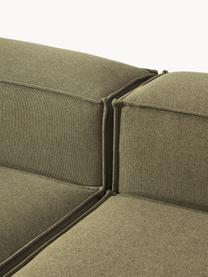 Modulares Ecksofa Lennon, Bezug: 100 % Polyester Der strap, Gestell: Massives Kiefernholz, Spe, Webstoff Olivgrün, B 327 x T 180 cm, Eckteil links