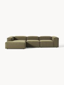 Sofá rinconera modular Lennon, Tapizado: 100% poliéster Alta resis, Estructura: madera contrachapada de p, Patas: plástico Este producto es, Tejido verde oliva, An 327 x F 180 cm, chaise longue izquierda