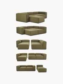 Sofá rinconera modular Lennon, Tapizado: 100% poliéster Alta resis, Estructura: madera contrachapada de p, Patas: plástico Este producto es, Tejido verde oliva, An 327 x F 180 cm, chaise longue izquierda