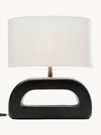 Veľká stolová lampa Tube, ručne vyrobená, Čierna, biela, odtiene striebornej, Š 46 x V 52 cm