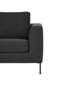 Sofa fauteuil Cucita, Bekleding: geweven stof (100% polyes, Frame: massief grenen, FSC-gecer, Poten: gelakt metaal, Geweven stof antraciet, B 98 x D 94 cm
