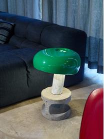 Lampa stołowa z marmuru z funkcją przyciemniania Snoopy, Stelaż: marmur, Zielony, biały, marmurowy, Ø 47 x W 47 cm