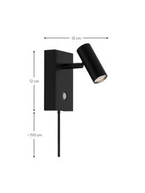 Malé stmívatelné nástěnné LED svítidlo Omari, Černá, Š 7 cm, V 12 cm