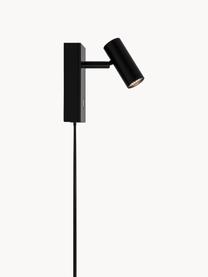 Aplique pequeño LED regulable Omari, con enchufe, Pantalla: metal recubierto, Anclaje: metal recubierto, Cable: plástico, Negro, An 7 x Al 12 cm