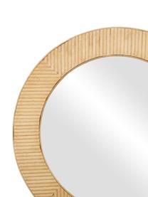 Miroir mural rond en bambou Sloair, Bambou, Ø 60 x prof. 2 cm