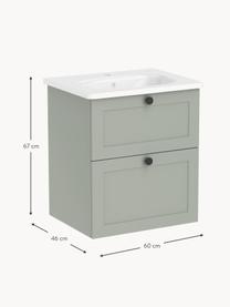 Mueble bajo lavabo Rafaella, Verde salvia, An 60 x Al 67 cm