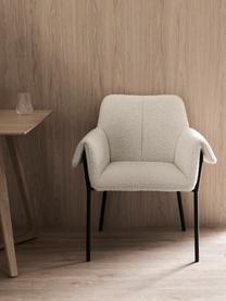 Bouclé židle s područkami Effekt, 2 ks, Bílá, Š 73 cm, H 54 cm