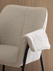 Silla con reposabrazos en tejido bouclé Effekt, 2 uds., Tapizado: 100% poliéster, Patas: metal recubierto, Bouclé blanco, An 73 x F 54 cm