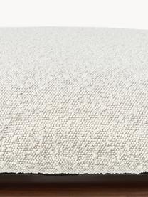 Bouclé-Sitzhocker Shenay, Bezug: Bouclé (100 % Polyester) , Bouclé Weiss, Weisseichenholz dunkelbraun lackiert, B 55 x H 45 cm