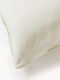 Taie d'oreiller en percale de coton avec ornementation tuftée Scout, Vert clair, larg. 50 x long. 70 cm