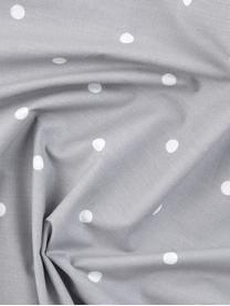 Bodkovaná posteľná bielizeň z bavlny renforcé Dotty, Sivá, biela