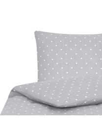 Gepunktete Baumwoll-Bettwäsche Dotty in Grau/Weiß, Webart: Renforcé Fadendichte 144 , Grau, Weiß, 240 x 220 cm + 2 Kissen 80 x 80 cm