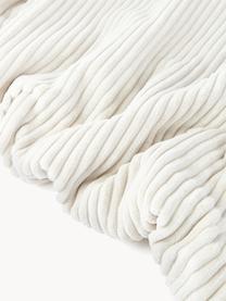 Plaid en velours côtelé Kylen, Blanc cassé, blanc crème, larg. 140 x long. 190 cm