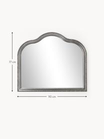 Barock-Wandspiegel Muriel, Rahmen: Holz, beschichtet, Rückseite: Mitteldichte Holzfaserpla, Spiegelfläche: Spiegelglas, Silberfarben, B 90 x H 77 cm