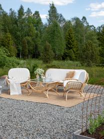 Garten-Esstisch Moana aus Rattan, Gestell: Rattan, Tischplatte: Glas, Rattan, Transparent, B 95 cm x H 48 cm