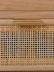 Vitrina de madera y vidrio Cayetana, Estructura: tablero de fibras de dens, Patas: madera de bambú pintada, Madera clara, An 72 x Al 159 cm