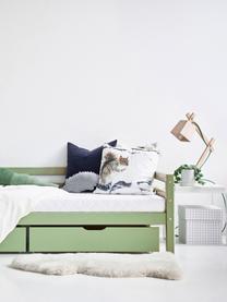 Łóżko dziecięce z drewna sosnowego Eco Dream, Lite drewno sosnowe z certyfikatem FSC, sklejka, Drewno sosnowe lakierowane na szałwiowy zielony, S 90 x D 200 cm
