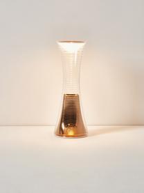 Kleine LED-Tischlampe Come Together, dimmbar, Kunststoff, Aluminium, beschichtet, Transparent, Goldfarben, Ø 10 x H 27 cm