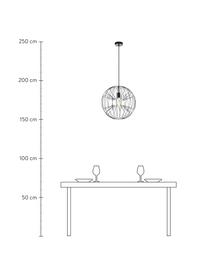 Lampada a sospensione nera metallizzata Okinzuri, Paralume: metallo lucido, Baldacchino: metallo verniciato, Nero, Ø 45