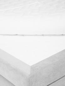 Boxspringbett Oberon, Matratze: 5-Zonen-Taschenfederkern, Füße: Kunststoff Dieses Produkt, Webstoff Hellgrau, B 140 x L 200 cm, Härtegrad H2