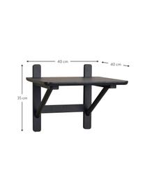 Table de chevet murale bois de chêne Camrose, Noir, larg. 40 x haut. 35 cm