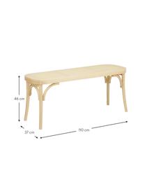 Banc en cannage Franz, Bois clair, larg. 110 x haut. 47 cm