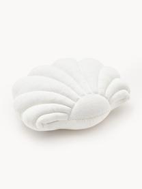 Ľanový vankúš v tvare mušle Shell, Lomená biela, Š 34 x D 38 cm