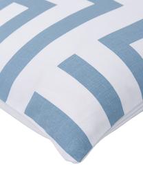 Housse de coussin 45x45 Bram, Blanc, bleu ciel