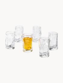 Bicchieri da liquore in forma organica Sorgente 6 pz, Vetro, Trasparente, Ø 5 x Alt. 8 cm, 70 ml