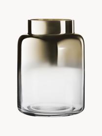 Mundgeblasene Glas-Vase Uma mit Gold-Schimmer, Glas, lackiert, Transparent, Goldfarben, Ø 15 x H 20 cm