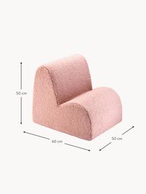 Fauteuil en peluche pour enfant Cloud, Peluche rose pâle, larg. 50 x prof. 60 cm