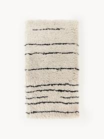 Tapis moelleux à poils longs, tufté main Dunya, Beige, noir, Larg. 300 x long. 400 cm