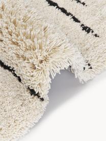 Flauschiger Hochflor-Teppich Dunya, handgetuftet, Flor: 100% Polyester, Beige, Schwarz, B 300 x L 400 cm