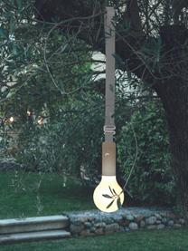 Mobiele dimbare outdoor lamp Aplô, Lampenkap: polyethyleen, Voetstuk: gecoat aluminium, Wit, nootmuscaatbruin, Ø 12 x H 25 cm