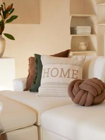 Poszewka na poduszkę z bawełny z recyklingu Home, 100% bawełna z certyfikatem GRS, Beżowy, kremowobiały, S 45 x D 45 cm