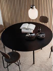 Mesa de comedor redonda Snaregade, Ø 138 cm, Tablero: fibras de densidad media , Estructura: metal con pintura en polv, Madera, gris antracita recubierto, negro, Ø 138 x Al 73 cm