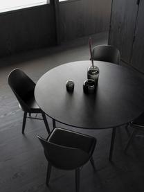 Mesa de comedor redonda Snaregade, Ø 138 cm, Tablero: fibras de densidad media , Estructura: metal con pintura en polv, Madera, gris antracita recubierto, negro, Ø 138 x Al 73 cm