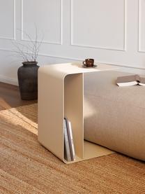 Ručně vyrobený odkládací stolek Cosmo, Ocelový plech, práškově lakovaný, Světle béžová, Š 60 cm, V 40 cm